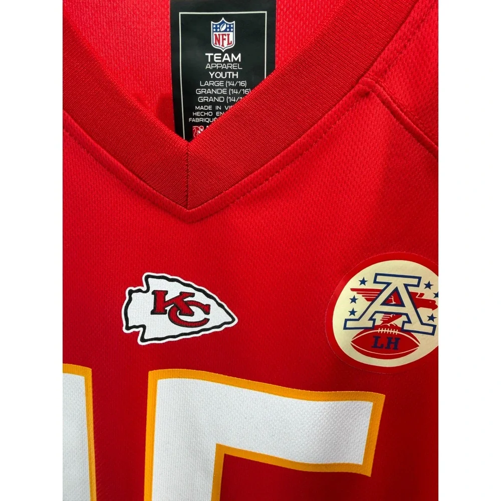 NFL Team Apparel Patrick Mahomes 15 Kansas City Chiefs Youth Large Jersey Red